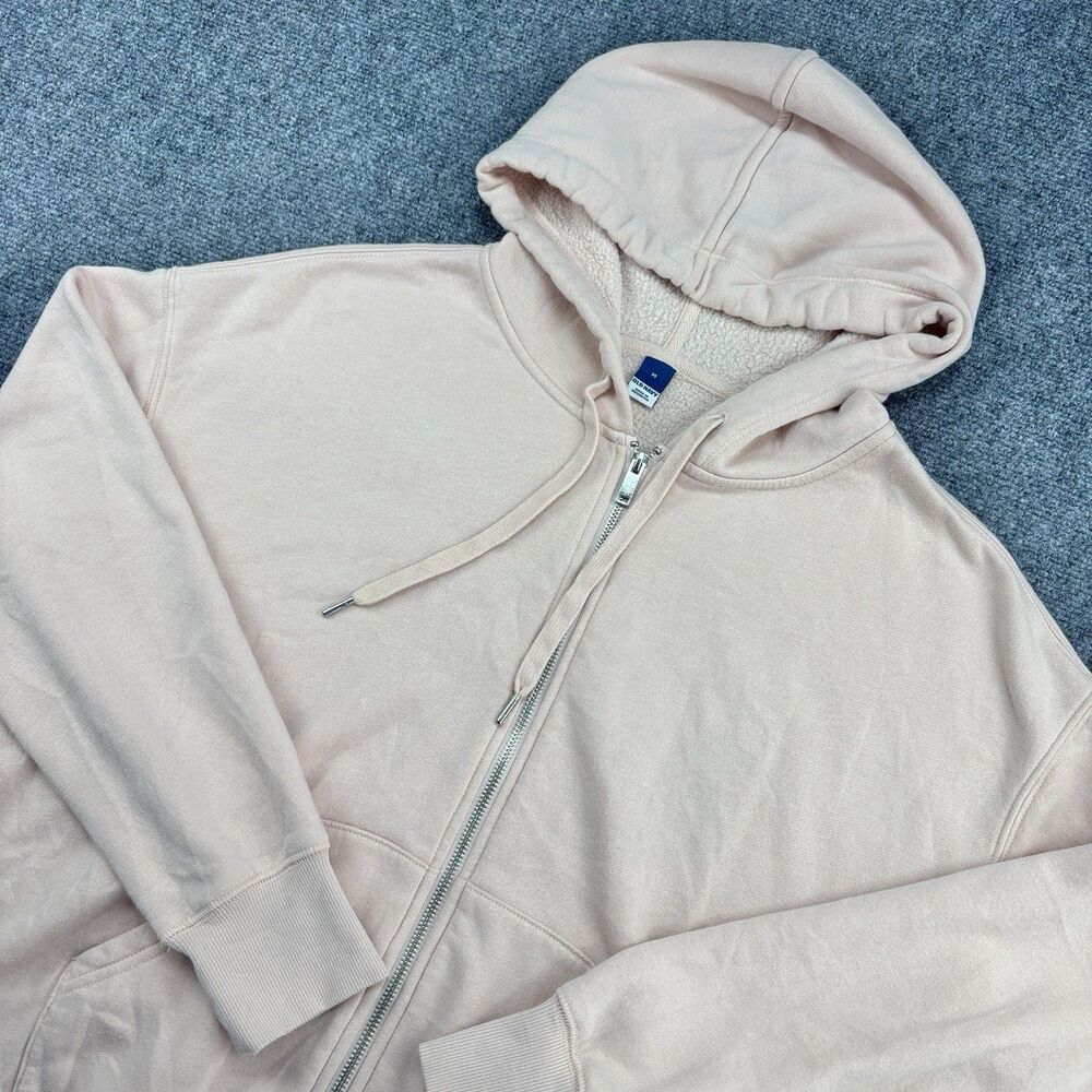 Old Navy Easy Vintage Pink Bamboo Full Zip Hoodie Women’s M Cotton Blend